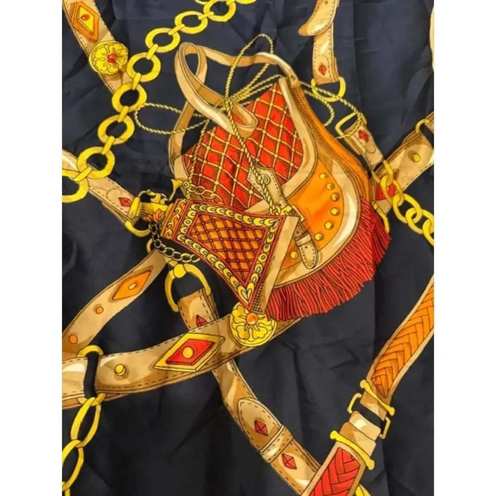 Vintage Square Scarf Equestrian Silk Italian Old Money Luxury